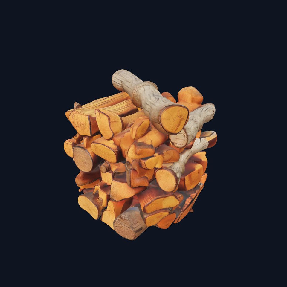 Firewood Stack D Model Pack for Rendering and Game Design